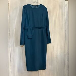 Elegant Teal Long Sleeve Dress